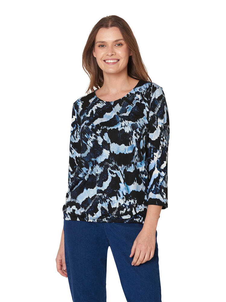 Bluse 3/4 ærmet Mønster Sky Blue Signature